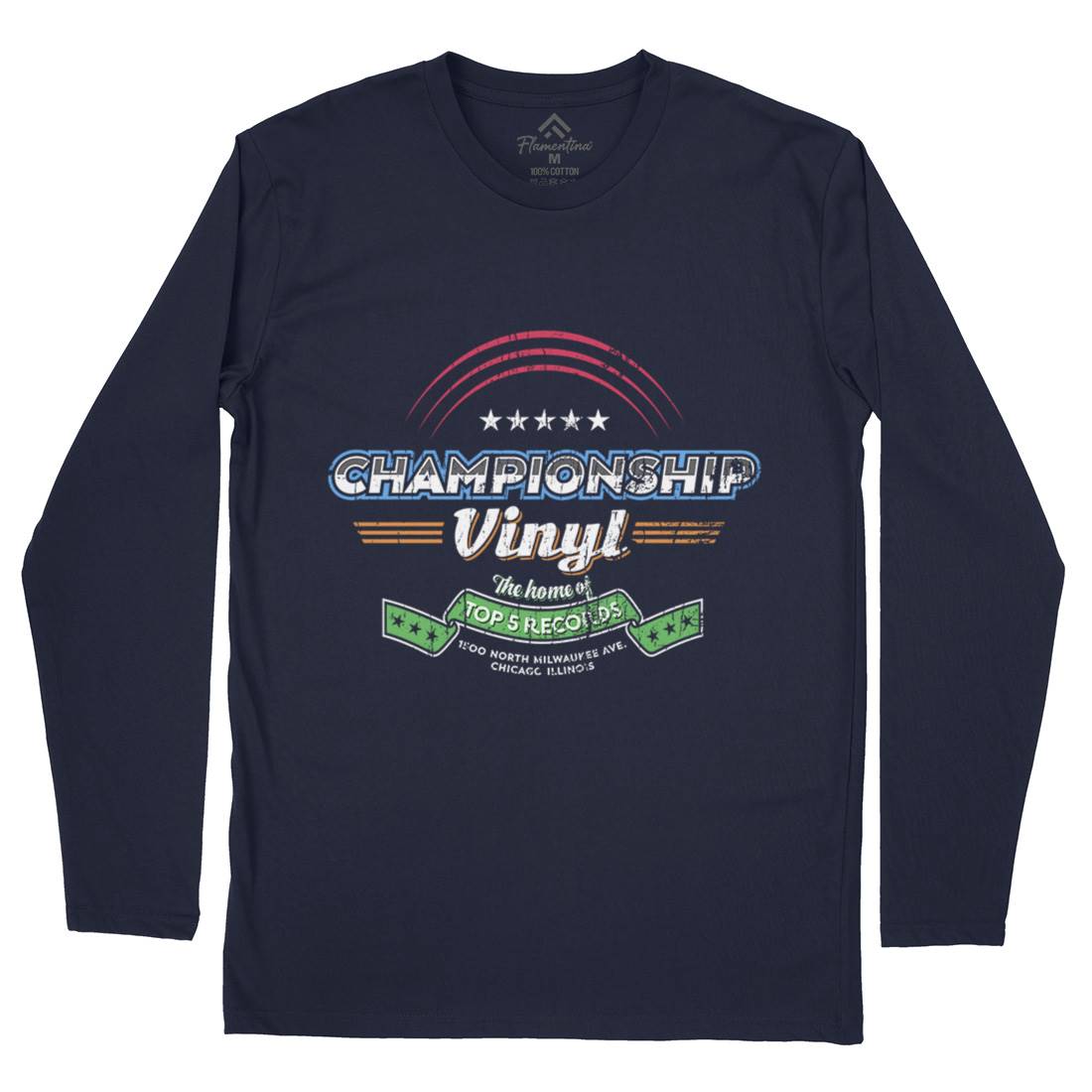 Championship Vinyl Mens Long Sleeve T-Shirt Music D308