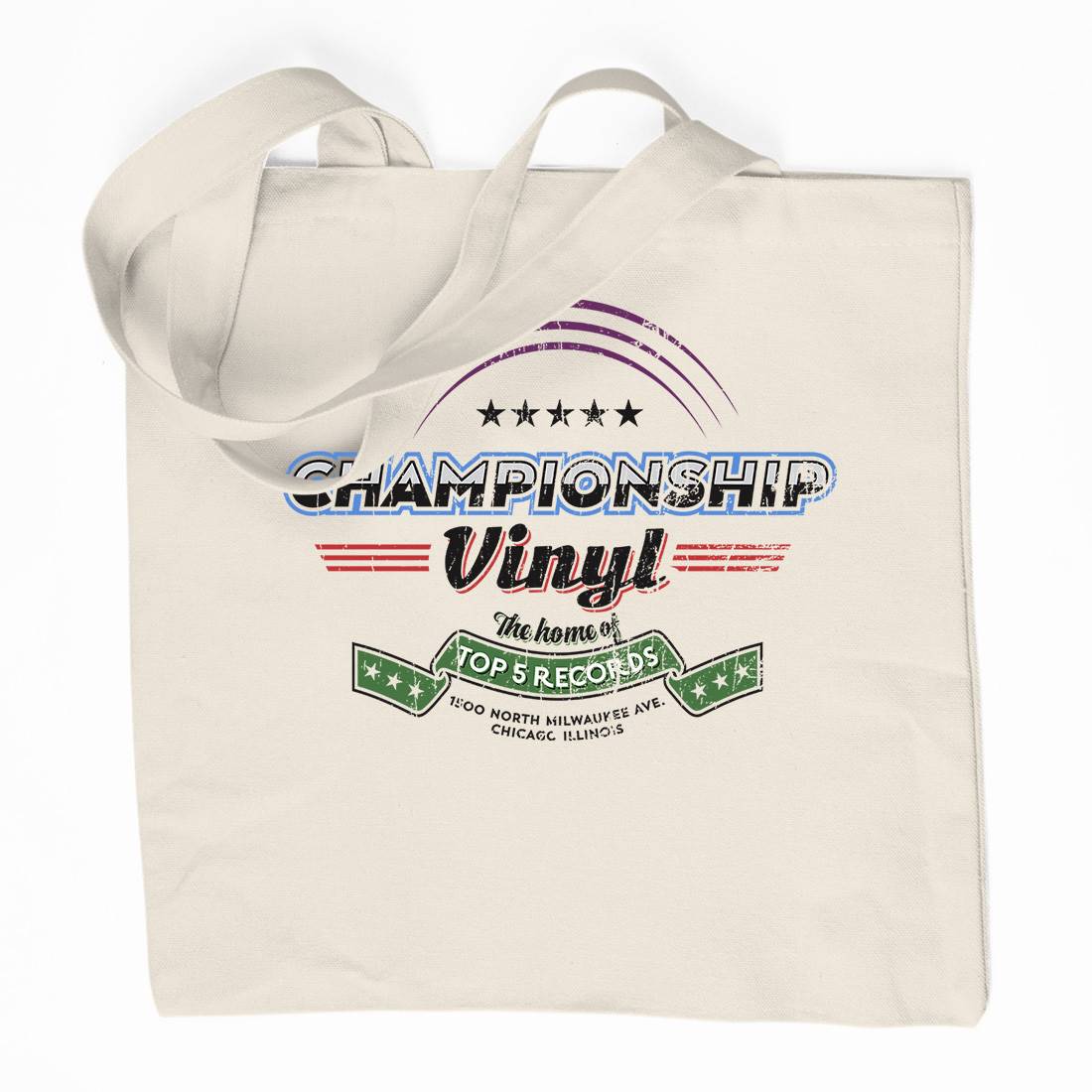 Championship Vinyl Organic Premium Cotton Tote Bag Music D308
