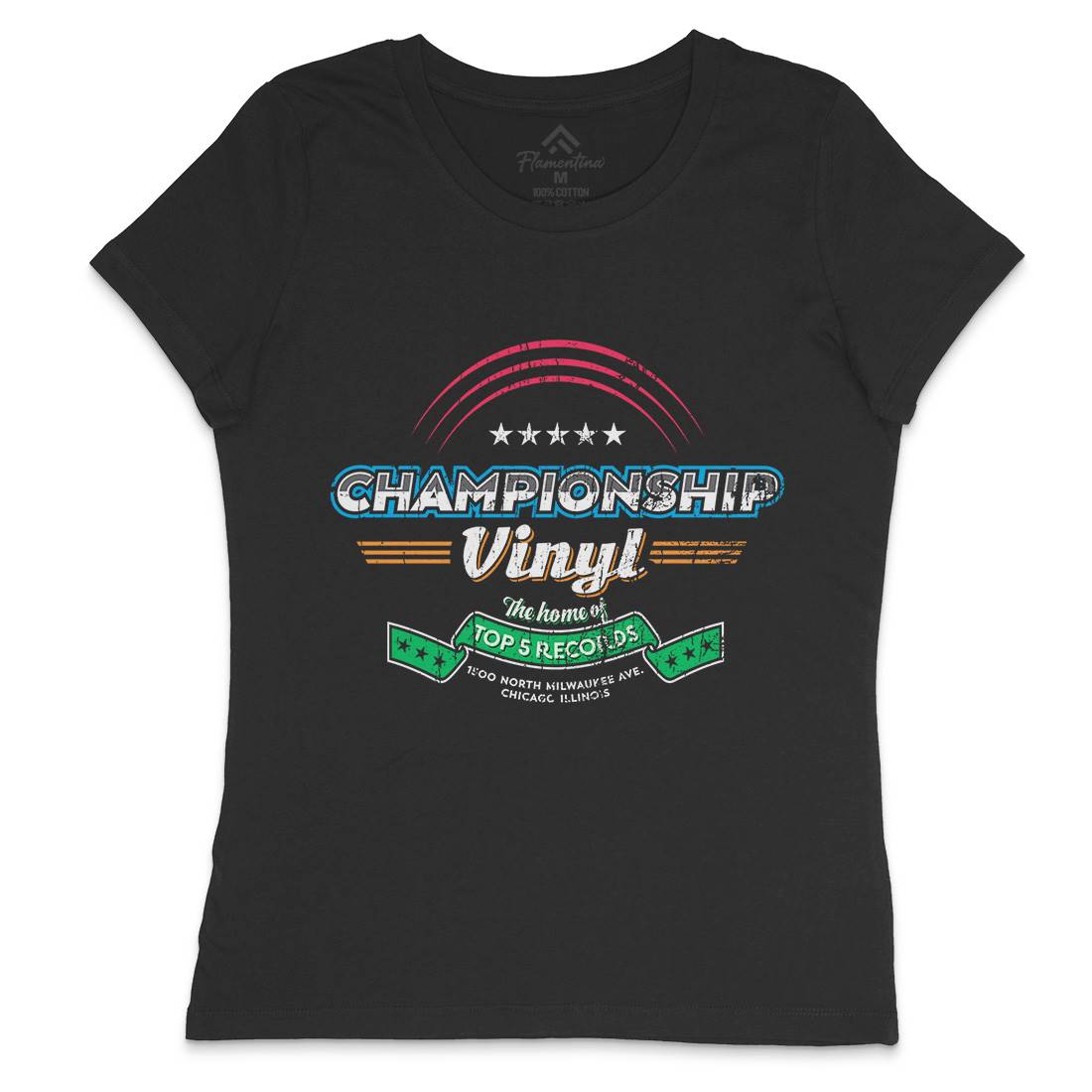 Championship Vinyl Womens Crew Neck T-Shirt Music D308