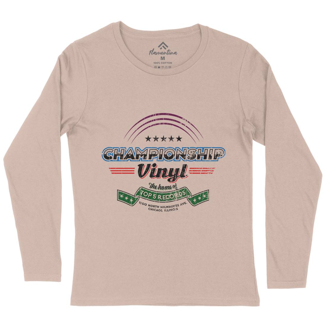 Championship Vinyl Womens Long Sleeve T-Shirt Music D308