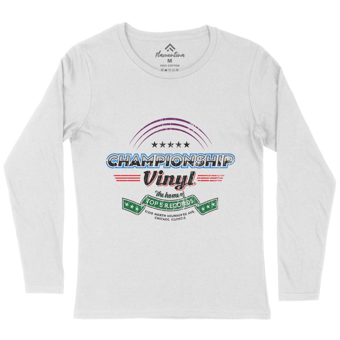 Championship Vinyl Womens Long Sleeve T-Shirt Music D308