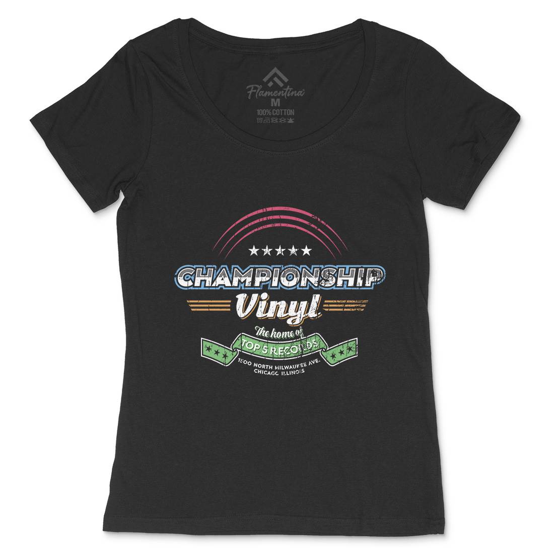 Championship Vinyl Womens Scoop Neck T-Shirt Music D308