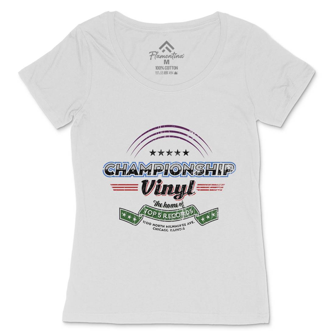 Championship Vinyl Womens Scoop Neck T-Shirt Music D308