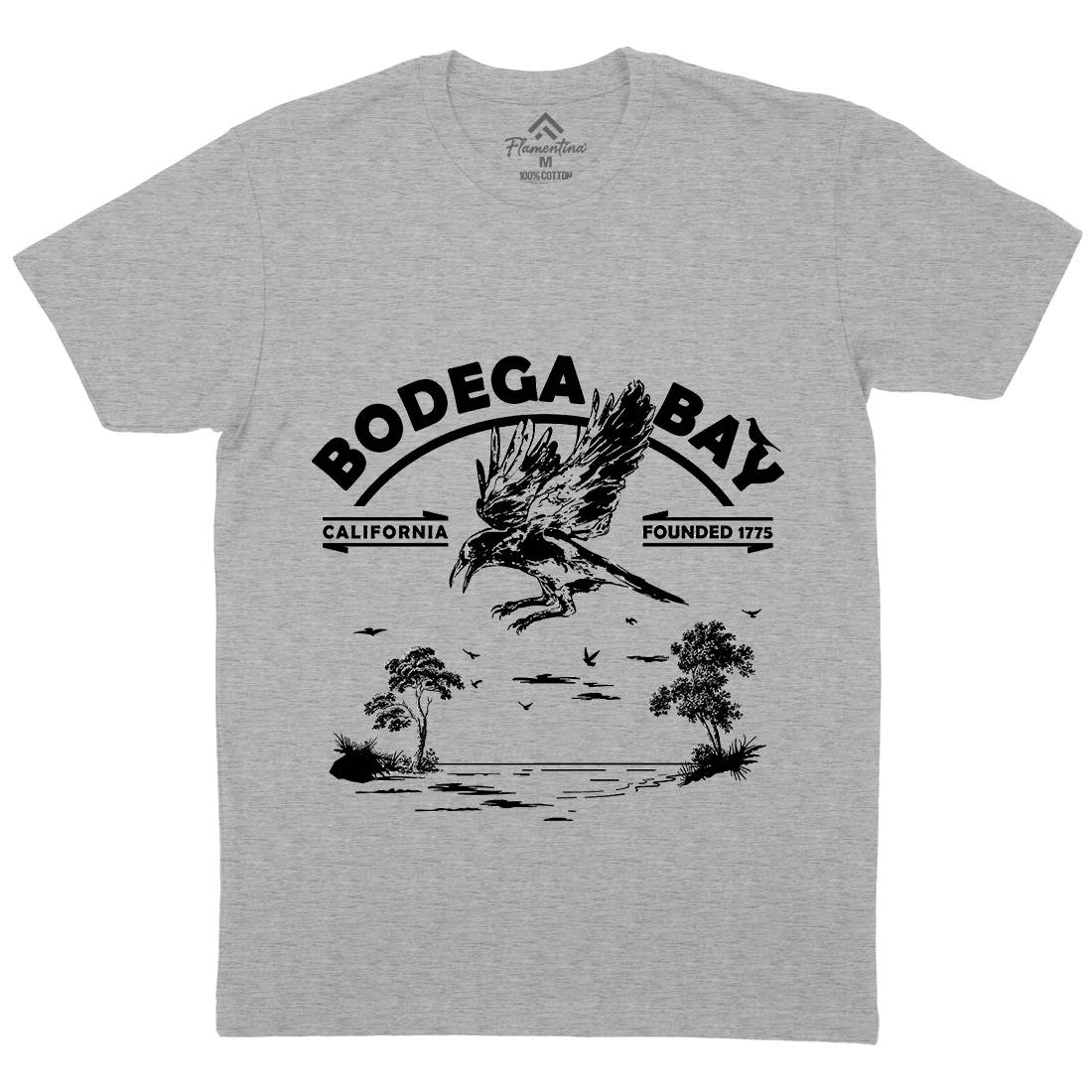 Bodega Bay Mens Crew Neck T-Shirt Horror D310