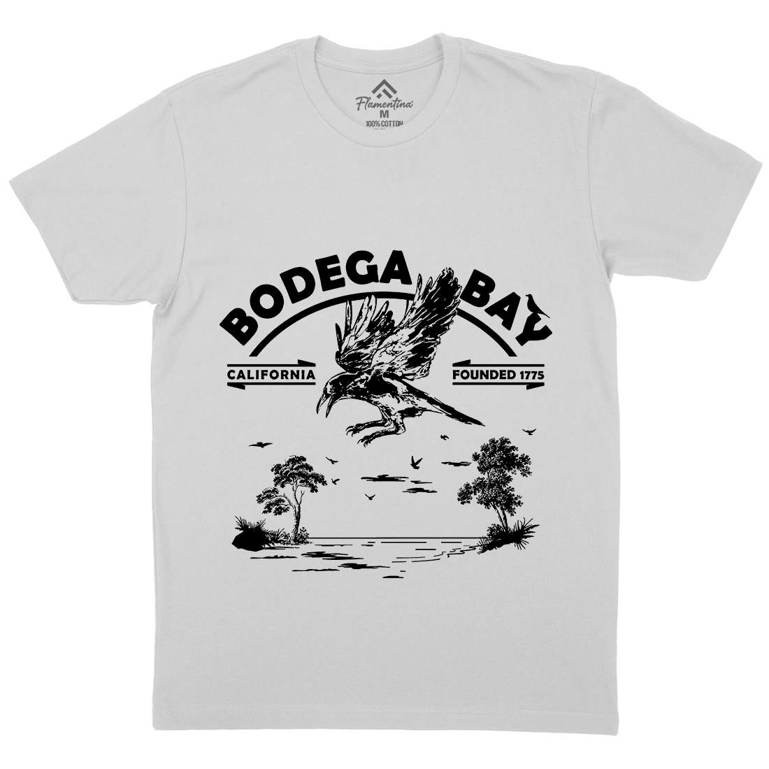 Bodega Bay Mens Crew Neck T-Shirt Horror D310