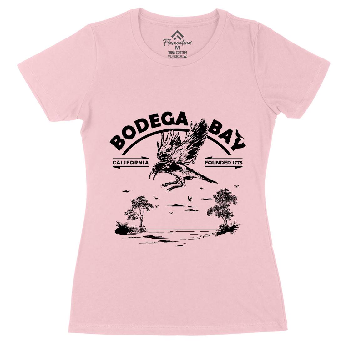 Bodega Bay Womens Organic Crew Neck T-Shirt Horror D310
