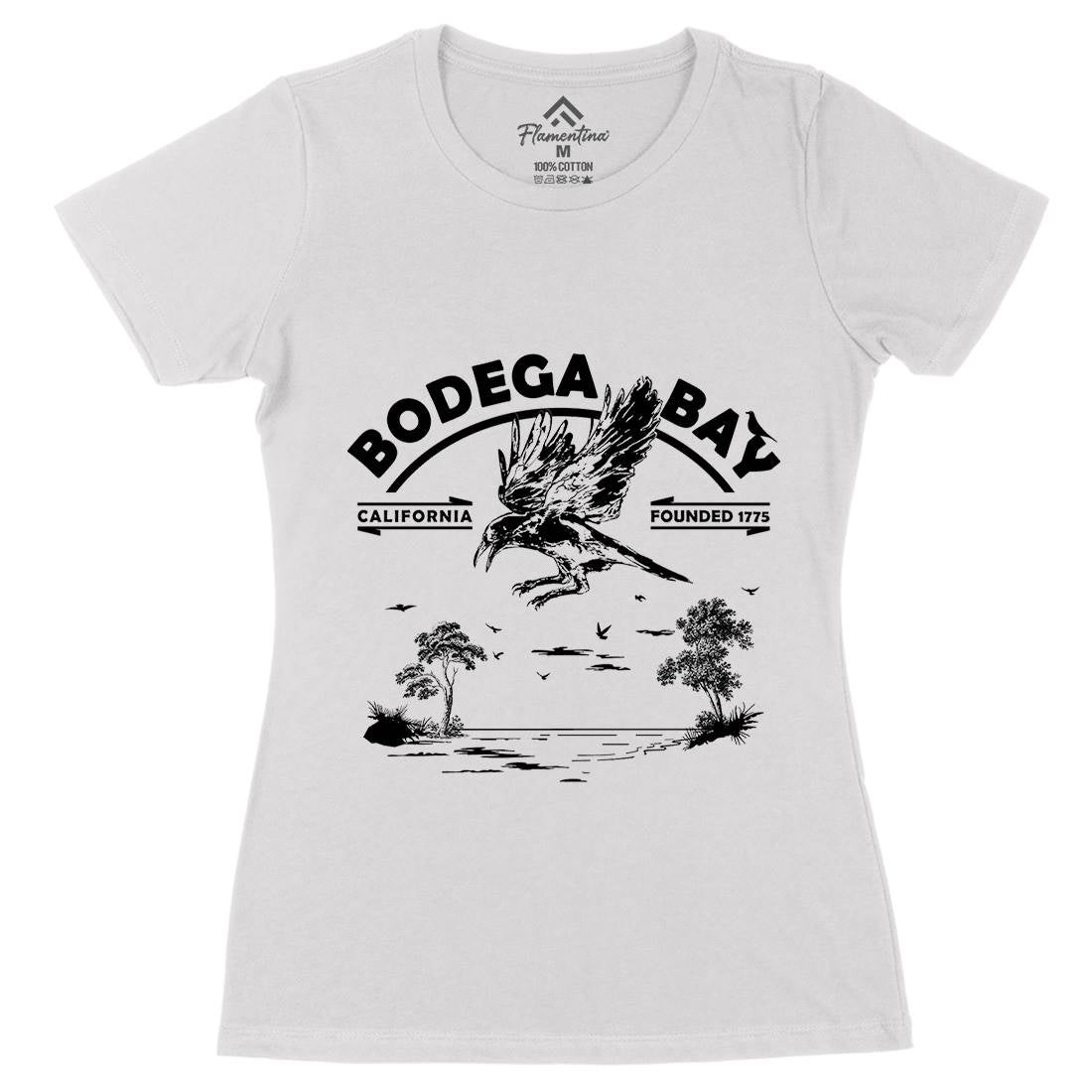 Bodega Bay Womens Organic Crew Neck T-Shirt Horror D310