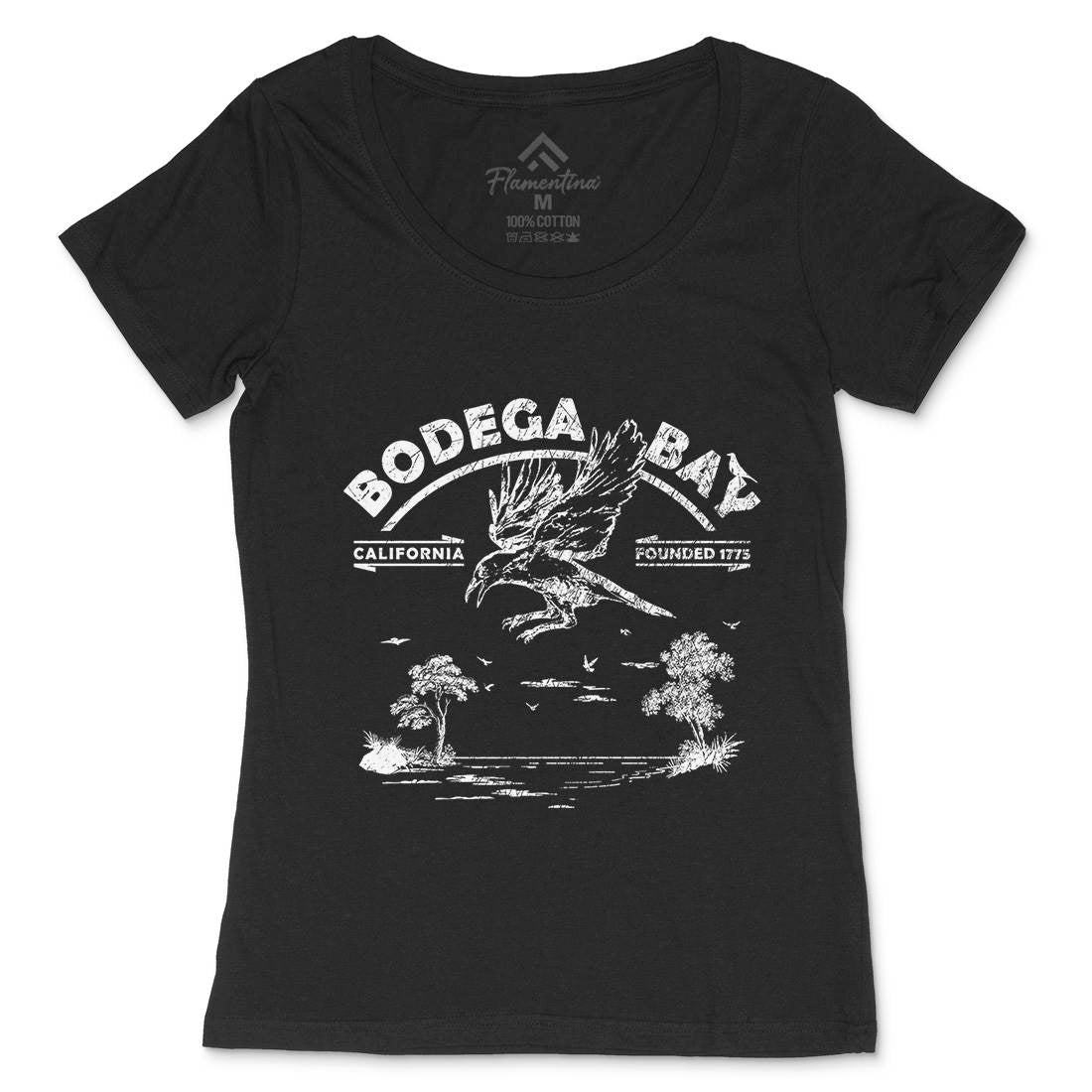 Bodega Bay Womens Scoop Neck T-Shirt Horror D310