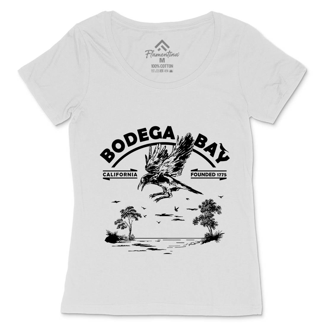 Bodega Bay Womens Scoop Neck T-Shirt Horror D310
