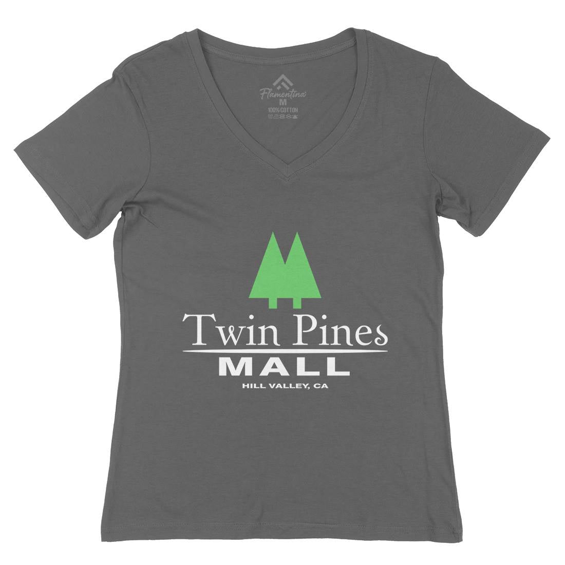 Twin Pines Mall Womens Organic V-Neck T-Shirt Space D311