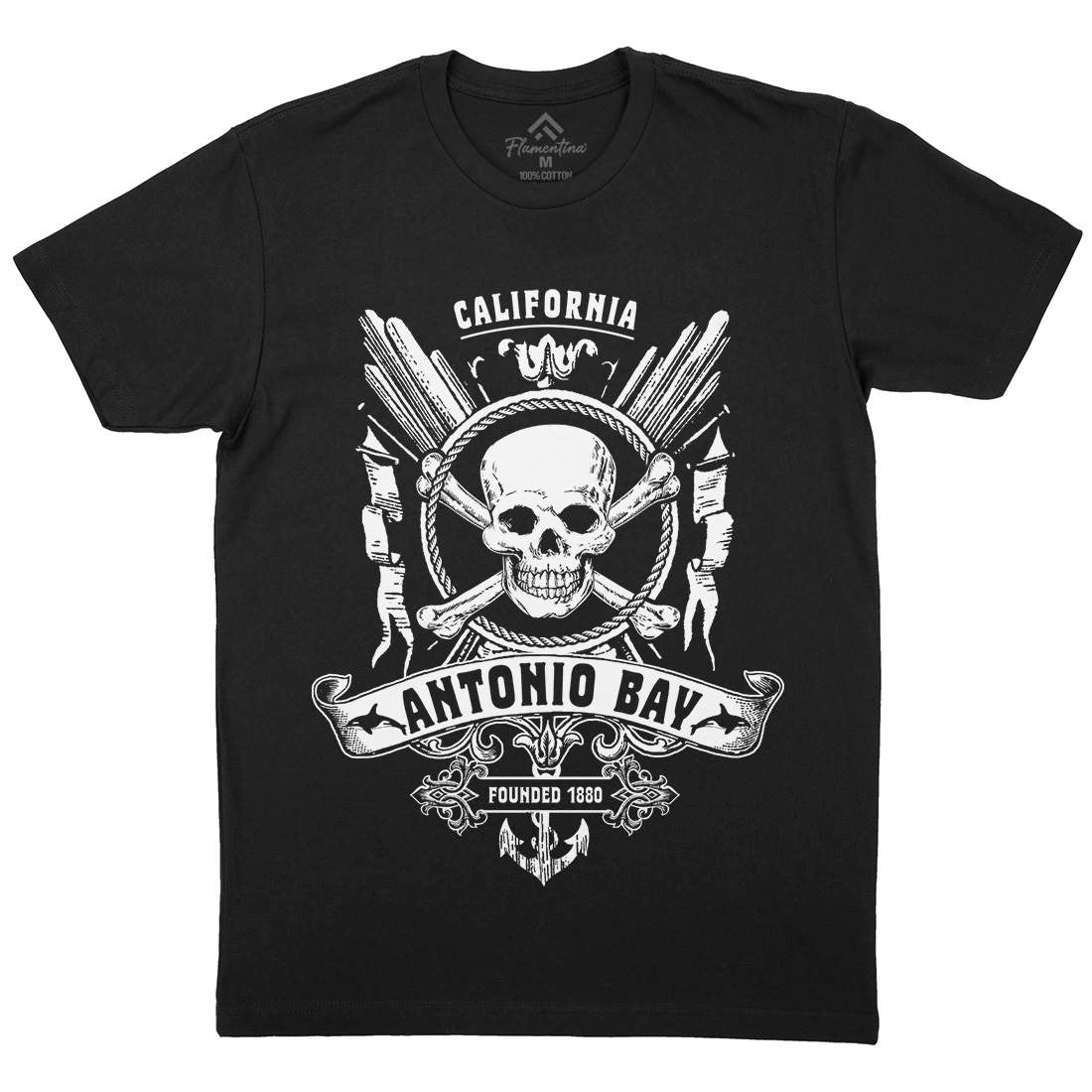Antonio Bay Mens Organic Crew Neck T-Shirt Horror D312