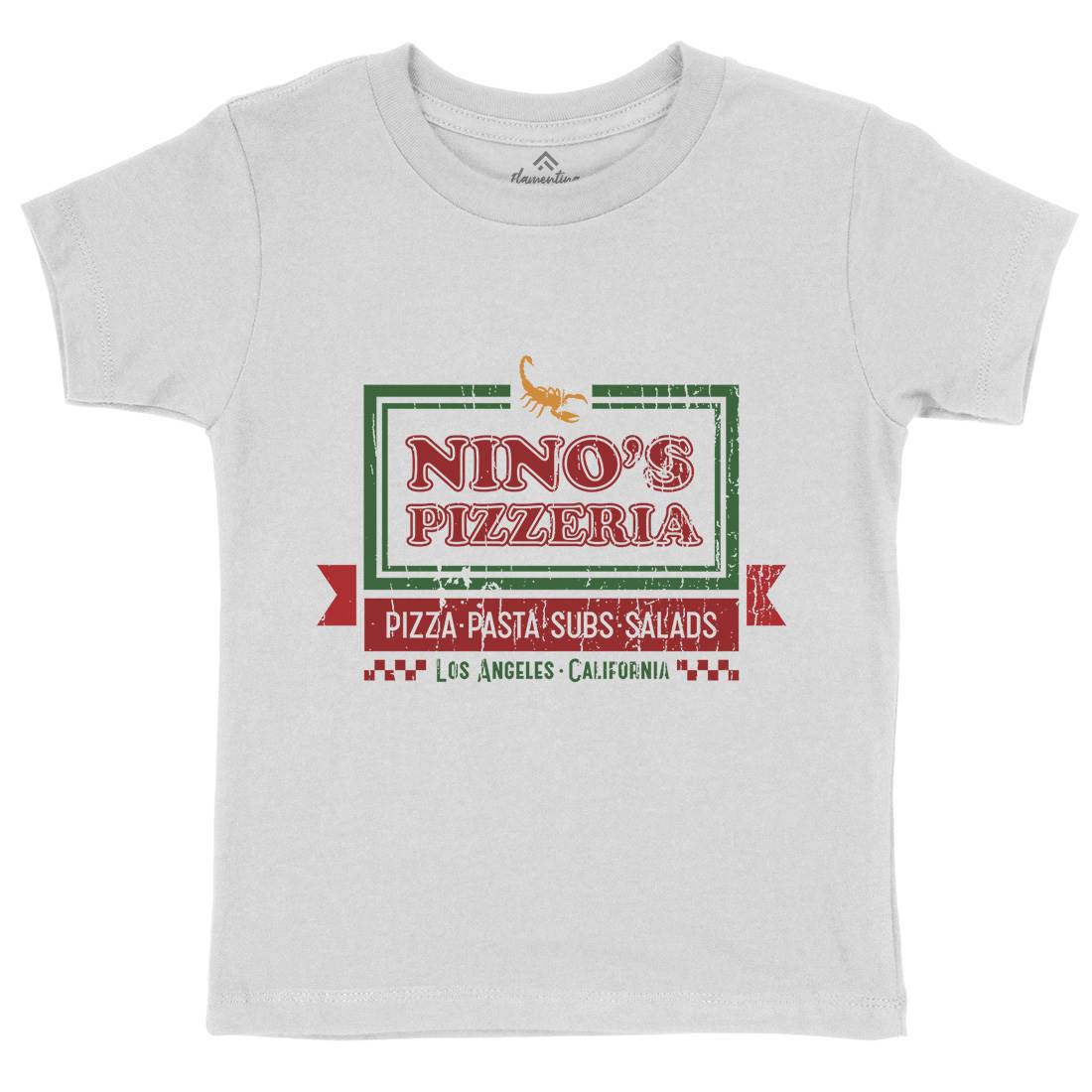 Ninos Pizzeria Kids Organic Crew Neck T-Shirt Food D313