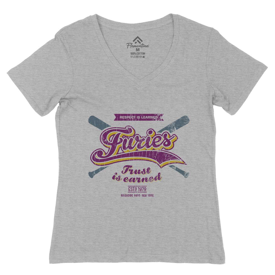 Furies Womens Organic V-Neck T-Shirt Sport D315