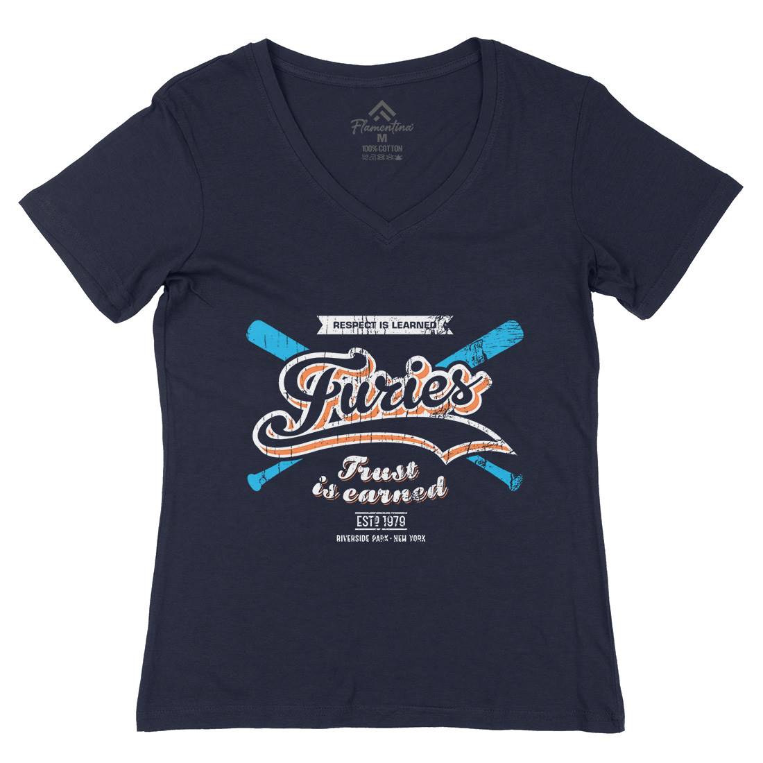 Furies Womens Organic V-Neck T-Shirt Sport D315