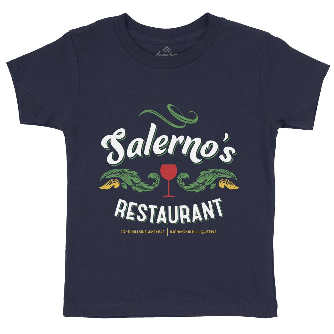 Salernos Restaurant Kids Crew Neck T-Shirt Food D316