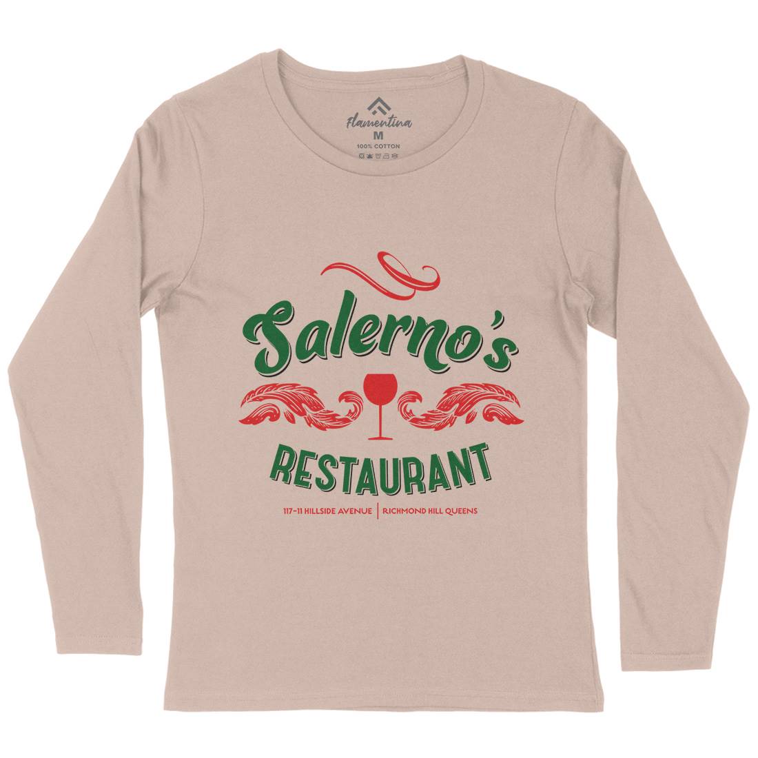 Salernos Restaurant Womens Long Sleeve T-Shirt Food D316