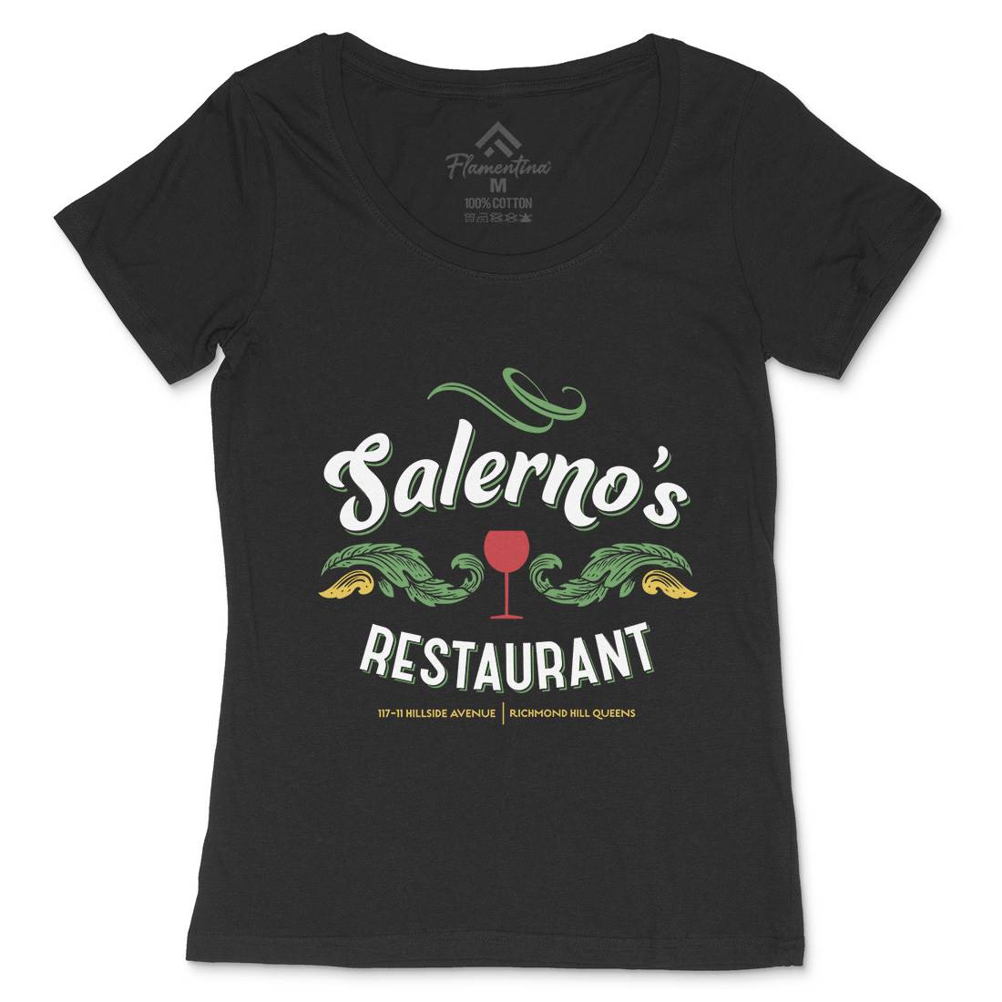 Salernos Restaurant Womens Scoop Neck T-Shirt Food D316