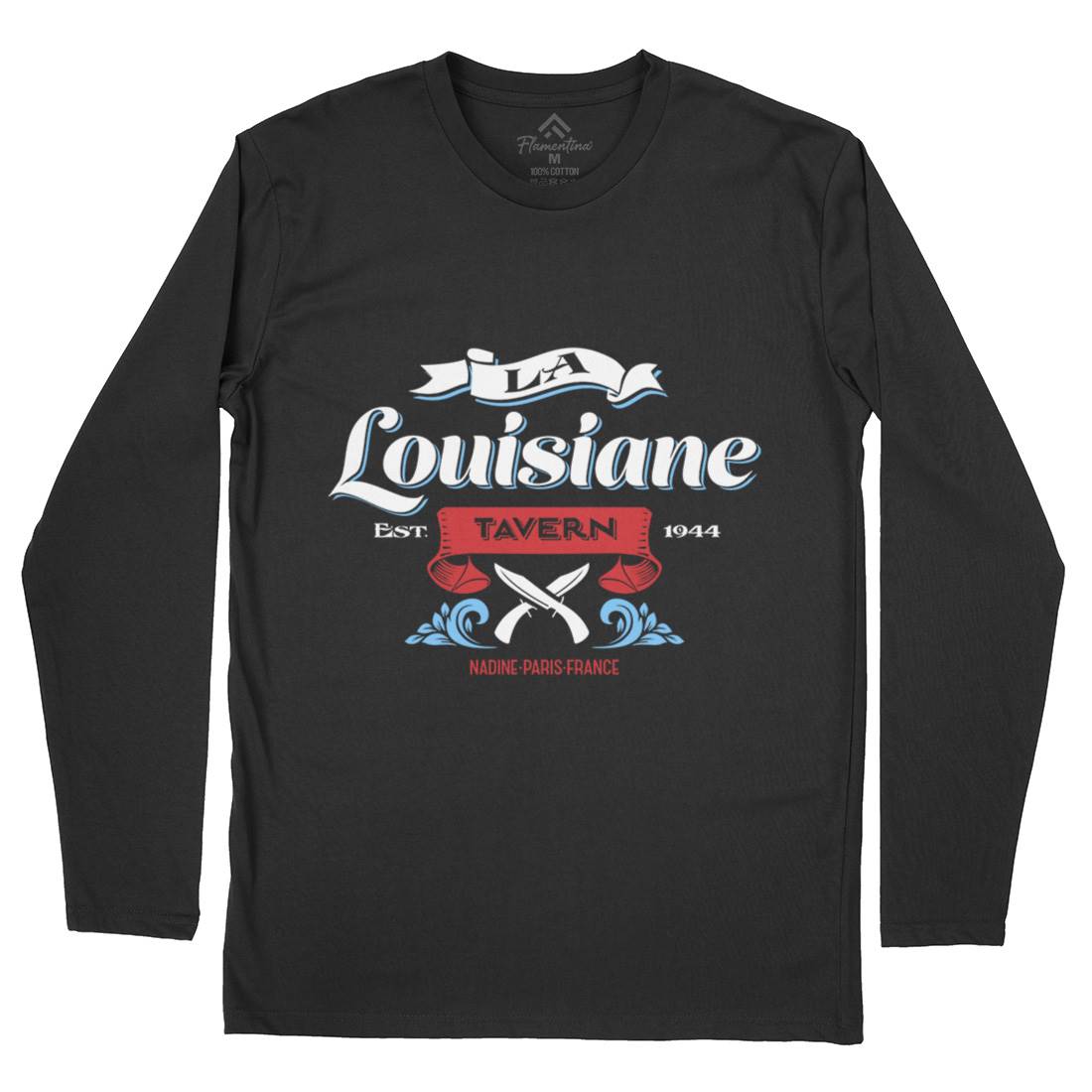La Louisiane Tavern Mens Long Sleeve T-Shirt Food D317