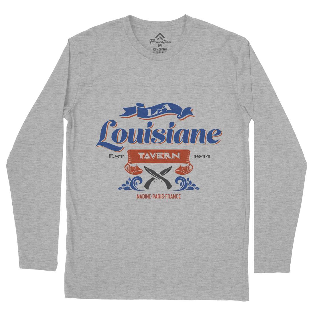 La Louisiane Tavern Mens Long Sleeve T-Shirt Food D317