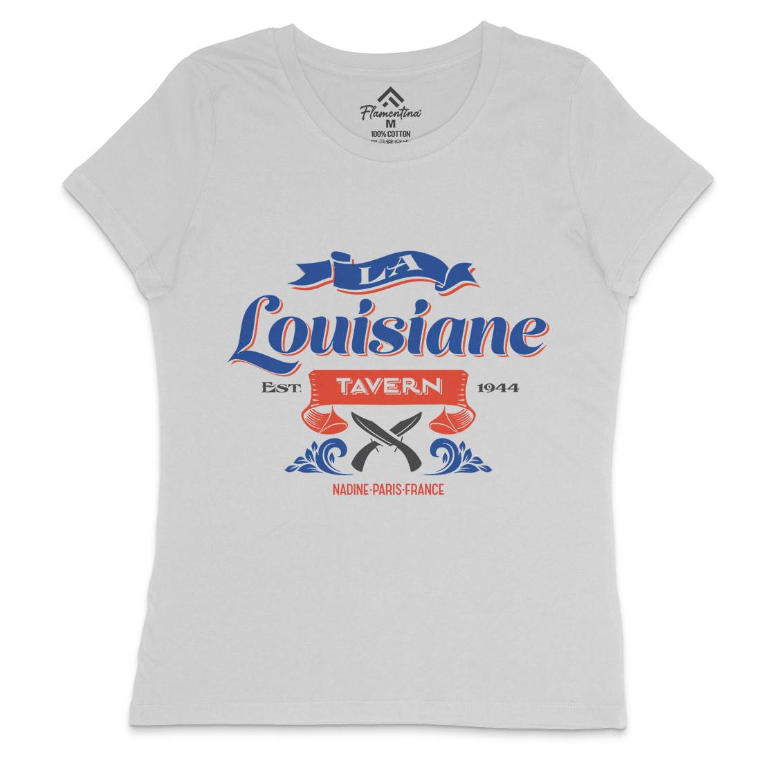 La Louisiane Tavern Womens Crew Neck T-Shirt Food D317