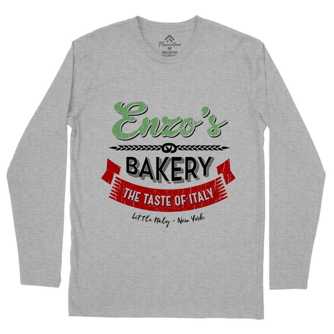 Enzos Bakery Mens Long Sleeve T-Shirt Food D318