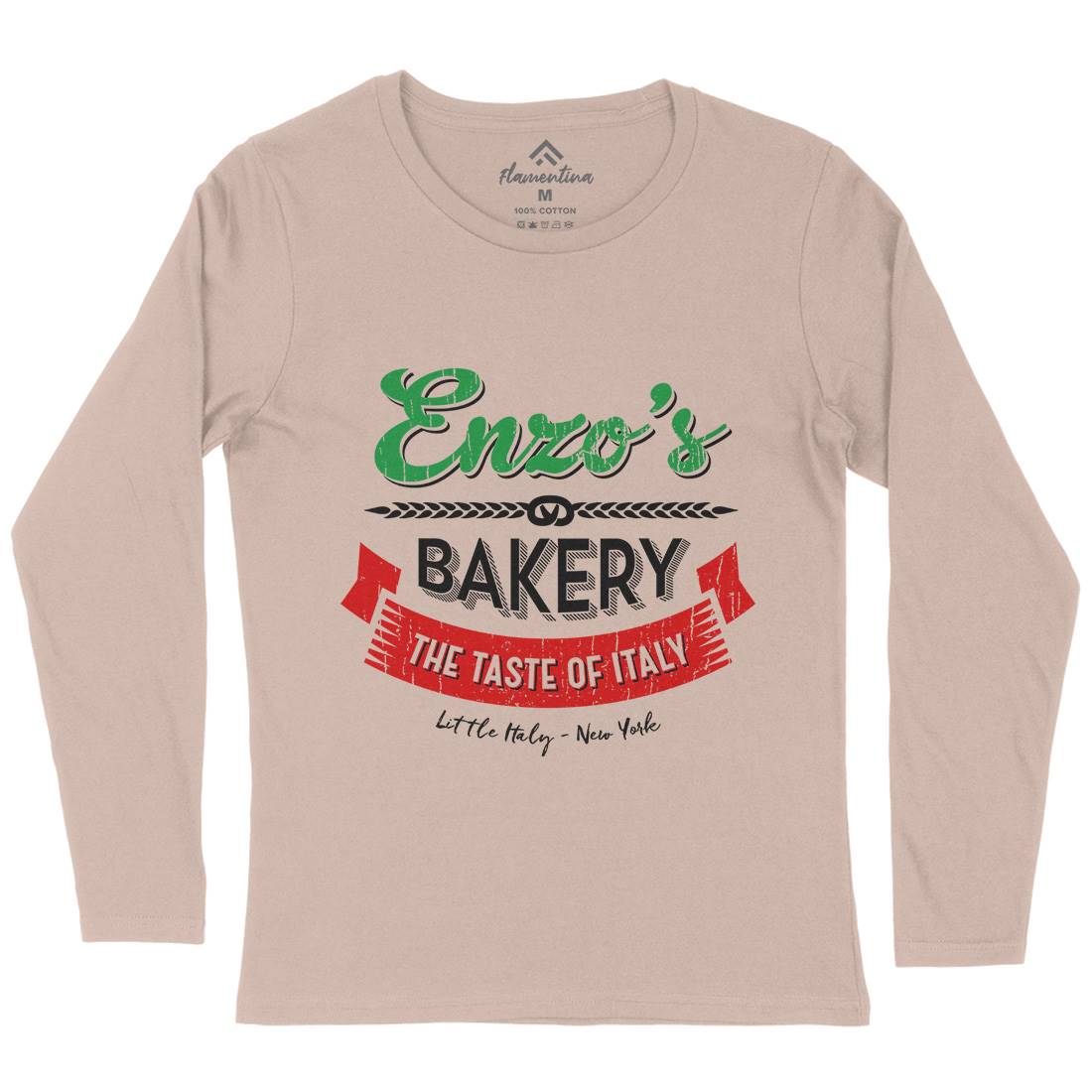 Enzos Bakery Womens Long Sleeve T-Shirt Food D318