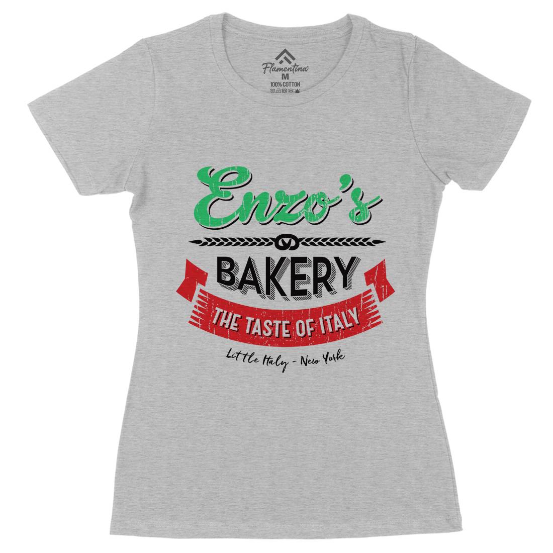 Enzos Bakery Womens Organic Crew Neck T-Shirt Food D318