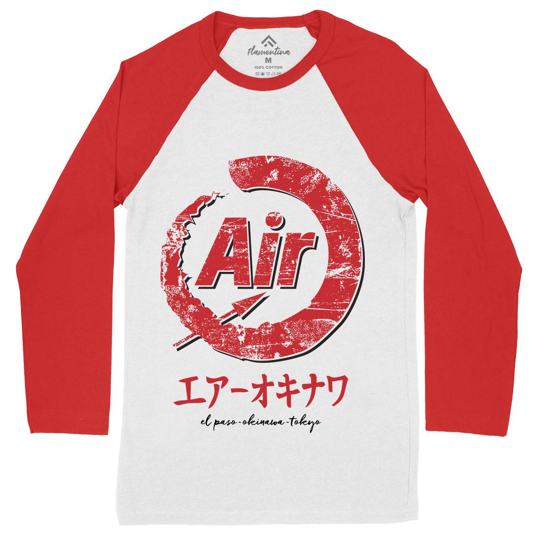 Air-O Mens Long Sleeve Baseball T-Shirt Retro D320