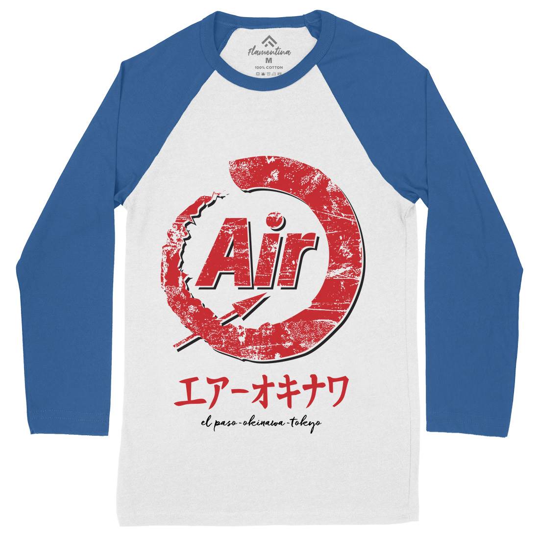 Air-O Mens Long Sleeve Baseball T-Shirt Retro D320