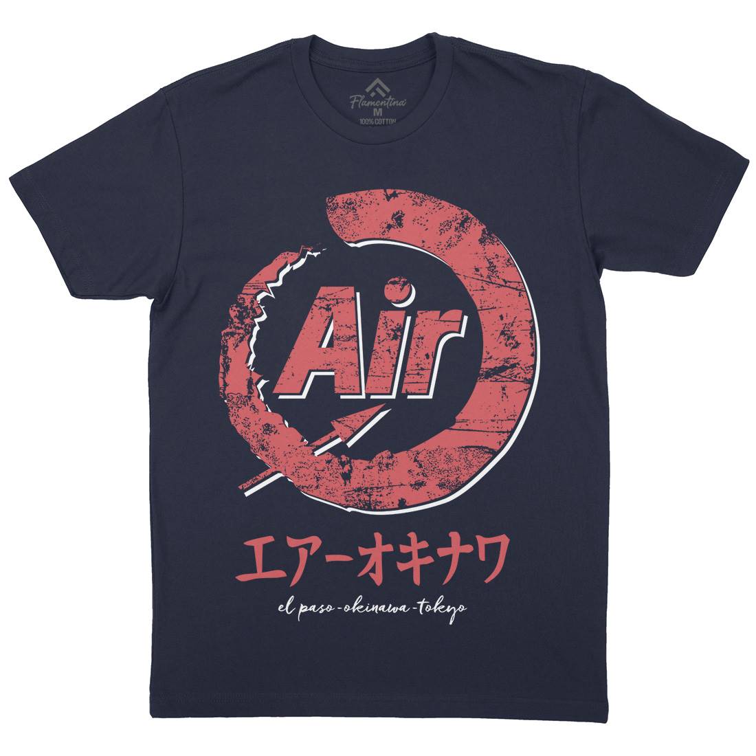 Air-O Mens Organic Crew Neck T-Shirt Retro D320