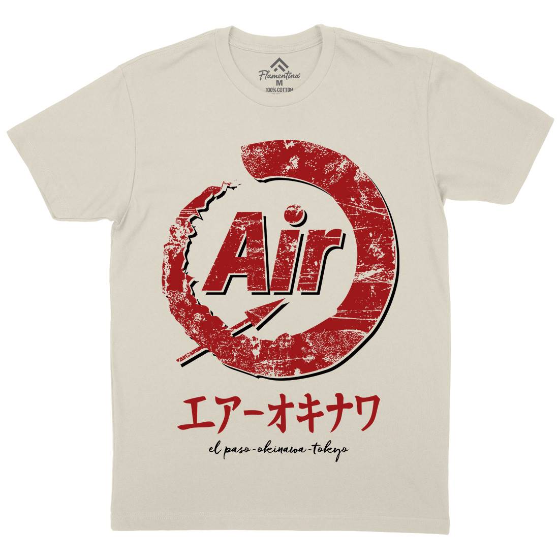 Air-O Mens Organic Crew Neck T-Shirt Retro D320