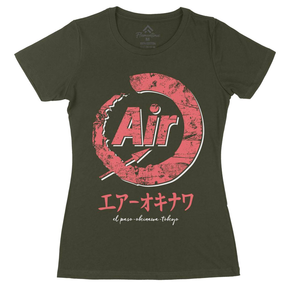 Air-O Womens Organic Crew Neck T-Shirt Retro D320