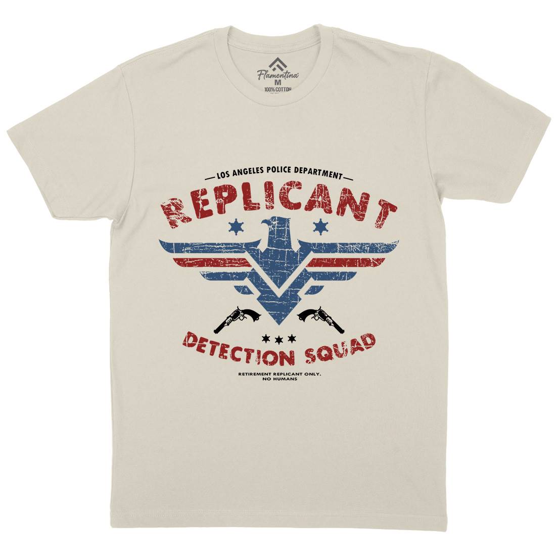 Replicant Detection Mens Organic Crew Neck T-Shirt Space D321