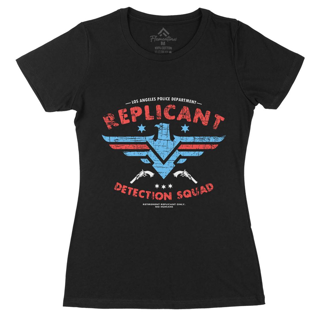 Replicant Detection Womens Organic Crew Neck T-Shirt Space D321
