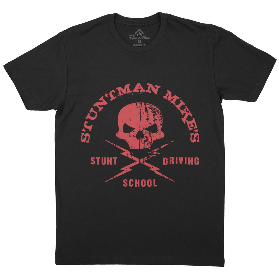 Stuntman Mike Mens Organic Crew Neck T-Shirt Cars D322