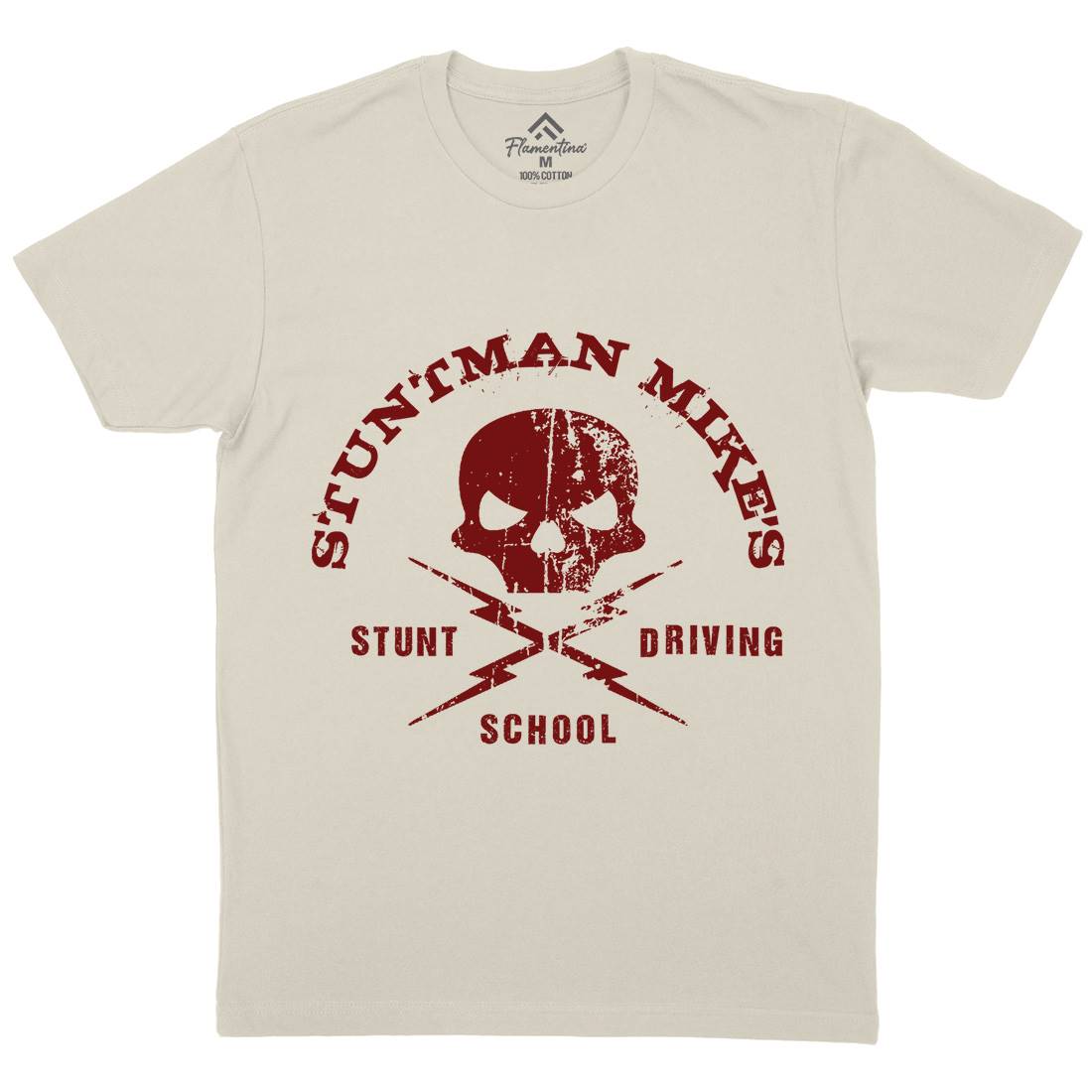 Stuntman Mike Mens Organic Crew Neck T-Shirt Cars D322