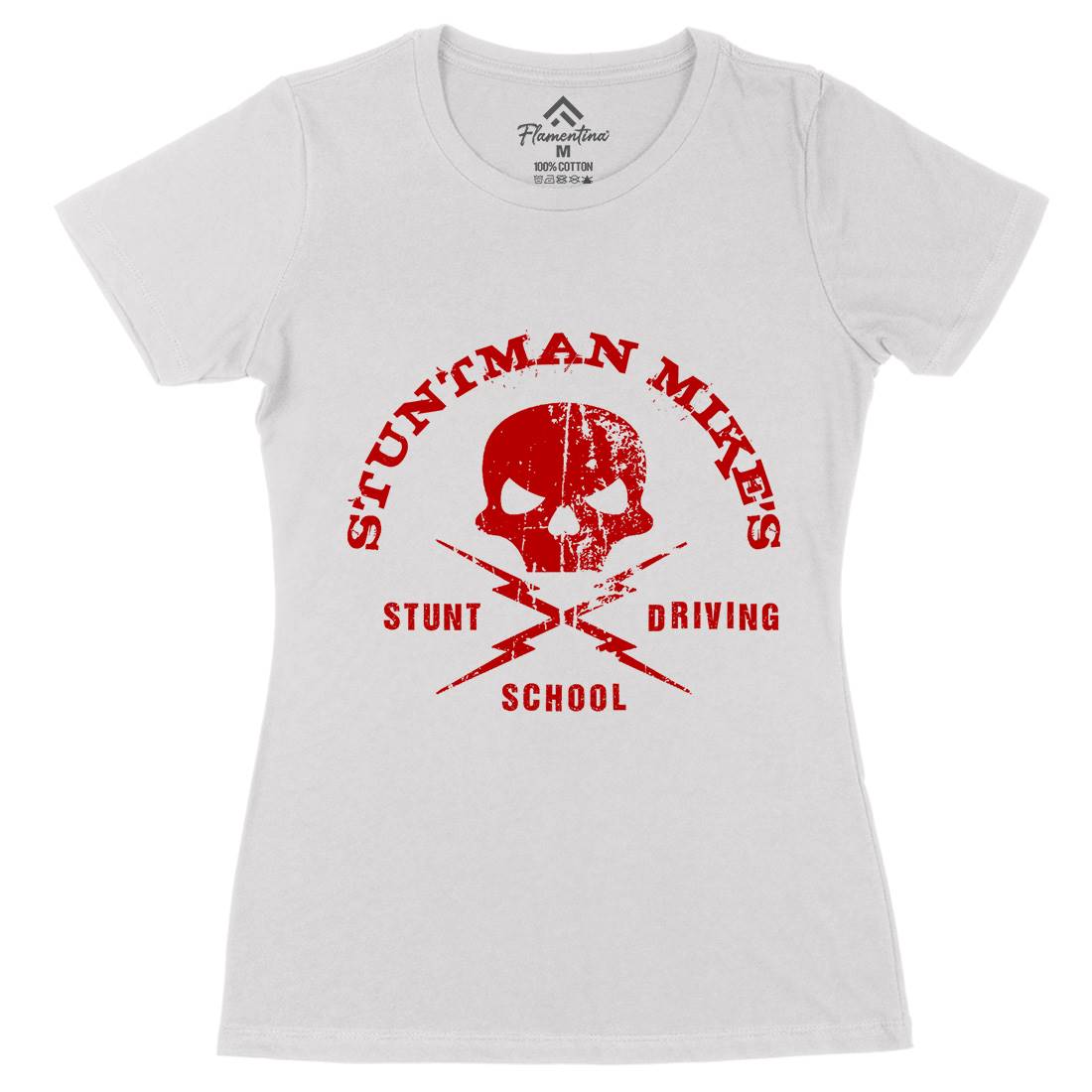 Stuntman Mike Womens Organic Crew Neck T-Shirt Cars D322