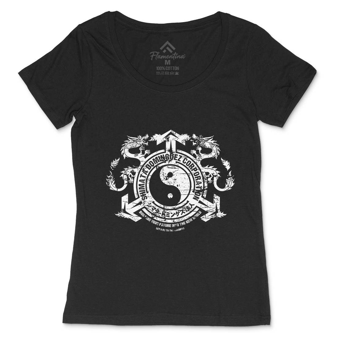 Shimata Dominguez Womens Scoop Neck T-Shirt Space D325