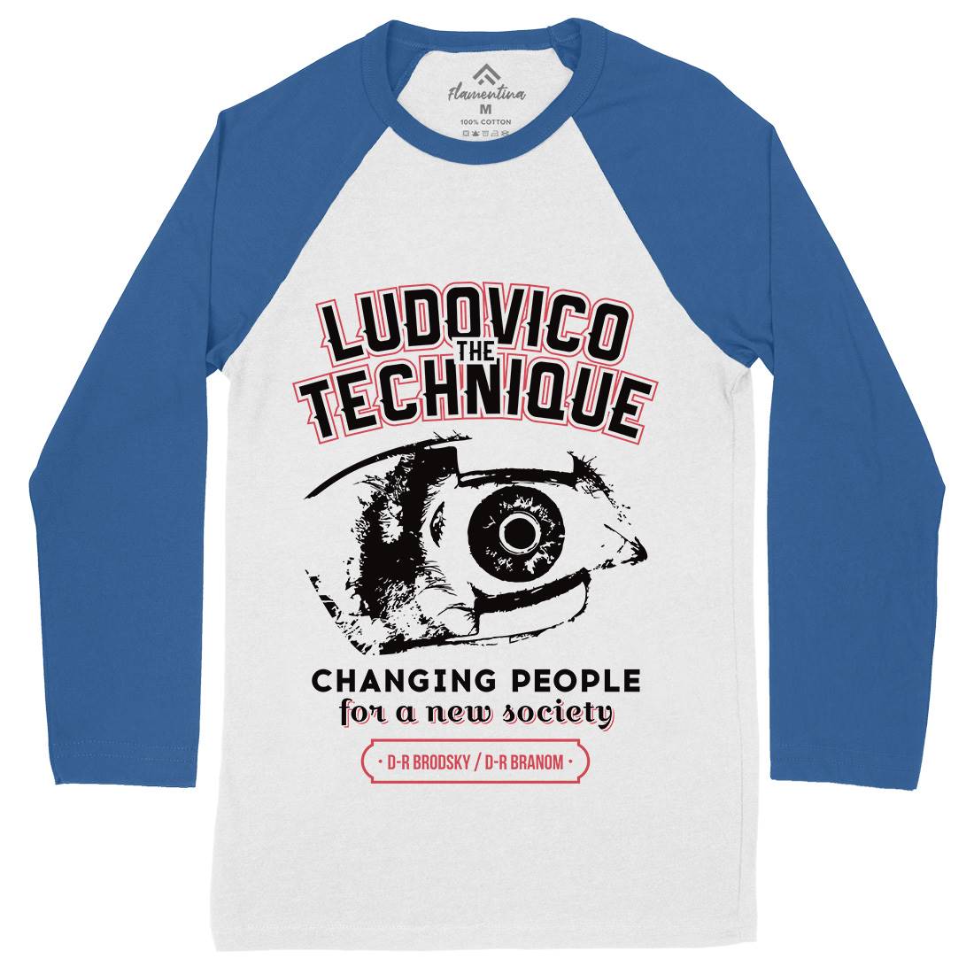 Ludovico Technique Mens Long Sleeve Baseball T-Shirt Horror D326