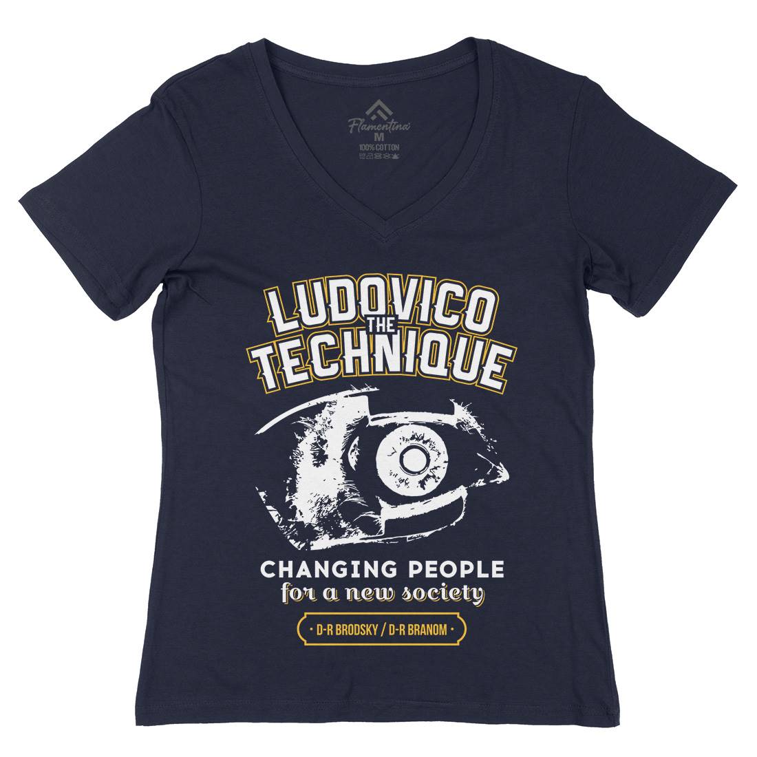 Ludovico Technique Womens Organic V-Neck T-Shirt Horror D326