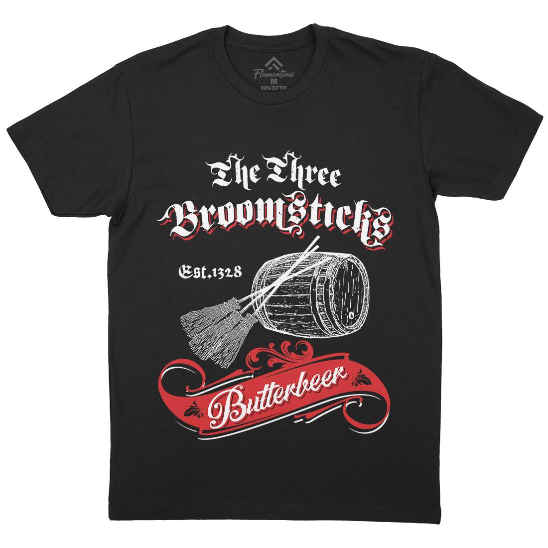Three Broomsticks Mens Crew Neck T-Shirt Drinks D327