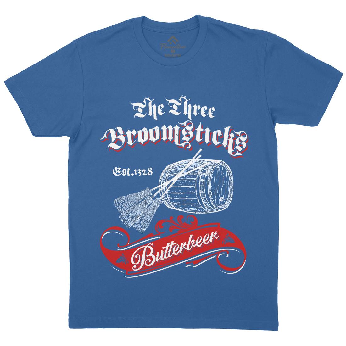 Three Broomsticks Mens Organic Crew Neck T-Shirt Drinks D327