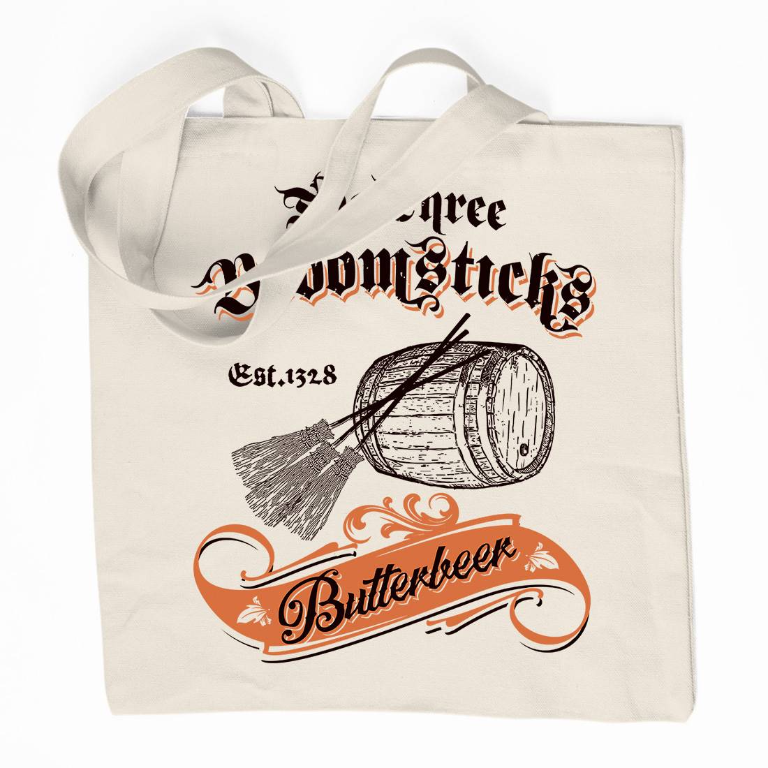 Three Broomsticks Organic Premium Cotton Tote Bag Drinks D327