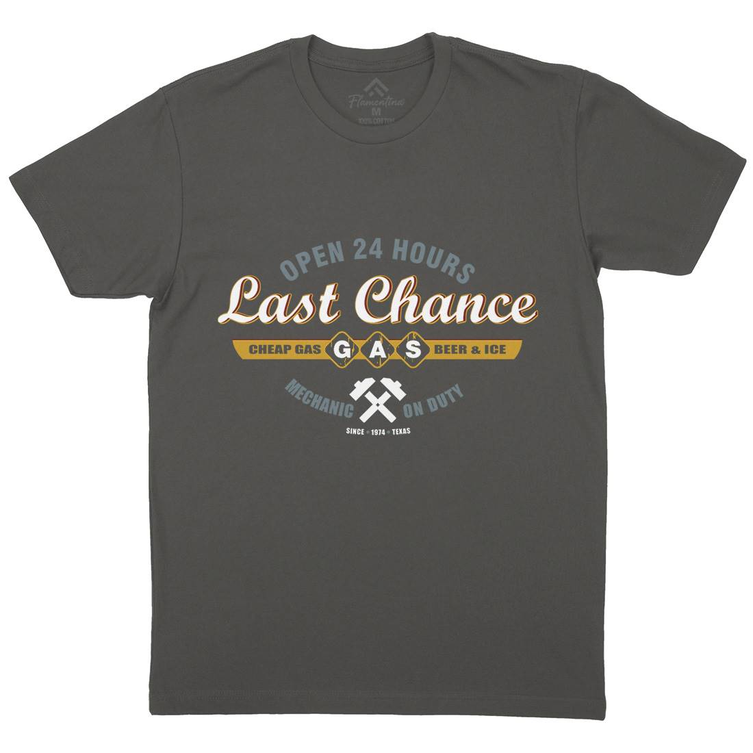 Last Chance Gasoline Mens Crew Neck T-Shirt Horror D328