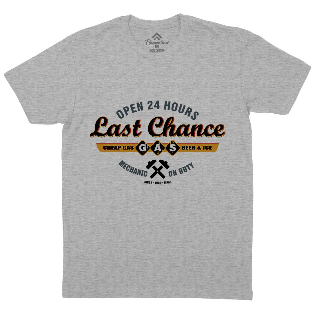 Last Chance Gasoline Mens Crew Neck T-Shirt Horror D328
