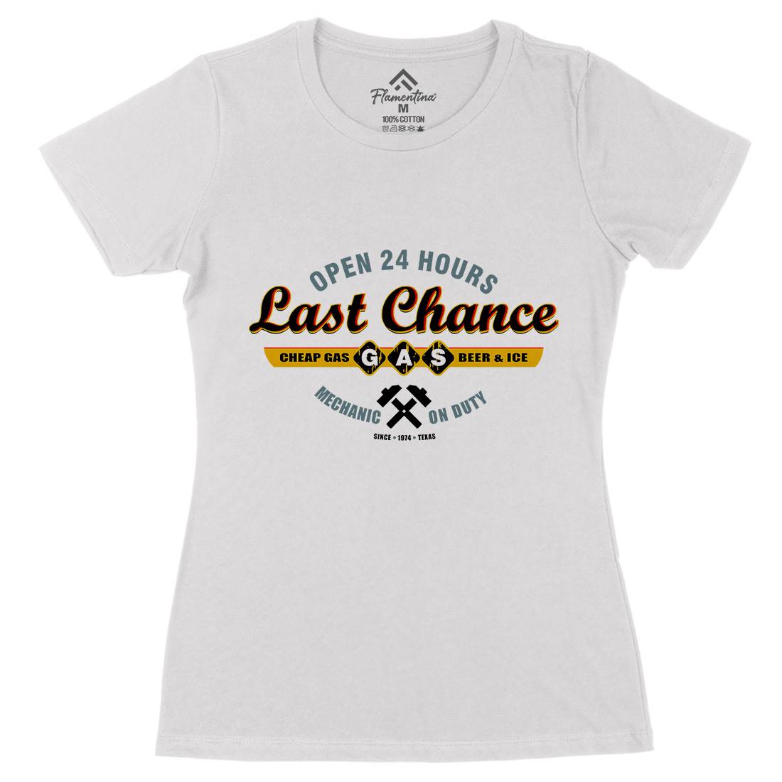 Last Chance Gasoline Womens Organic Crew Neck T-Shirt Horror D328