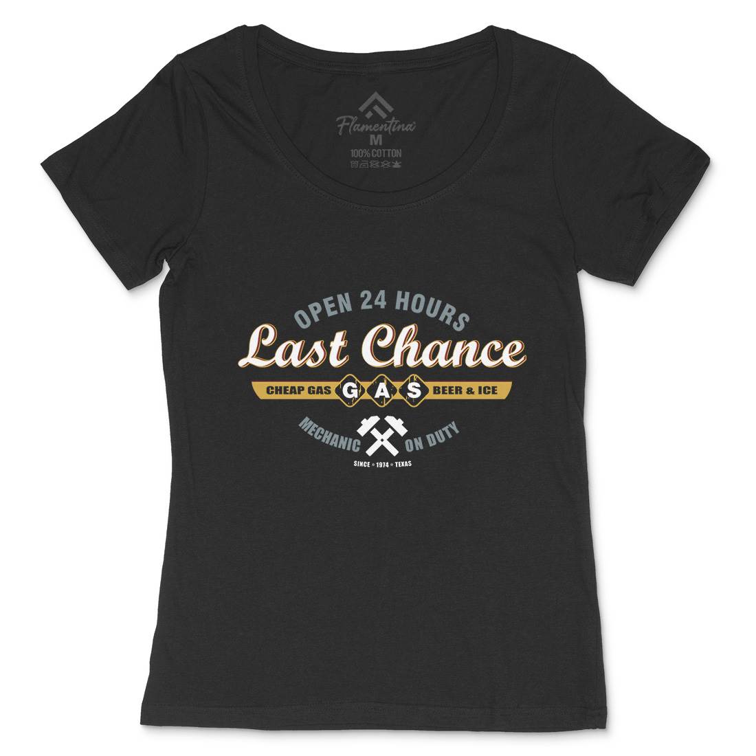 Last Chance Gasoline Womens Scoop Neck T-Shirt Horror D328