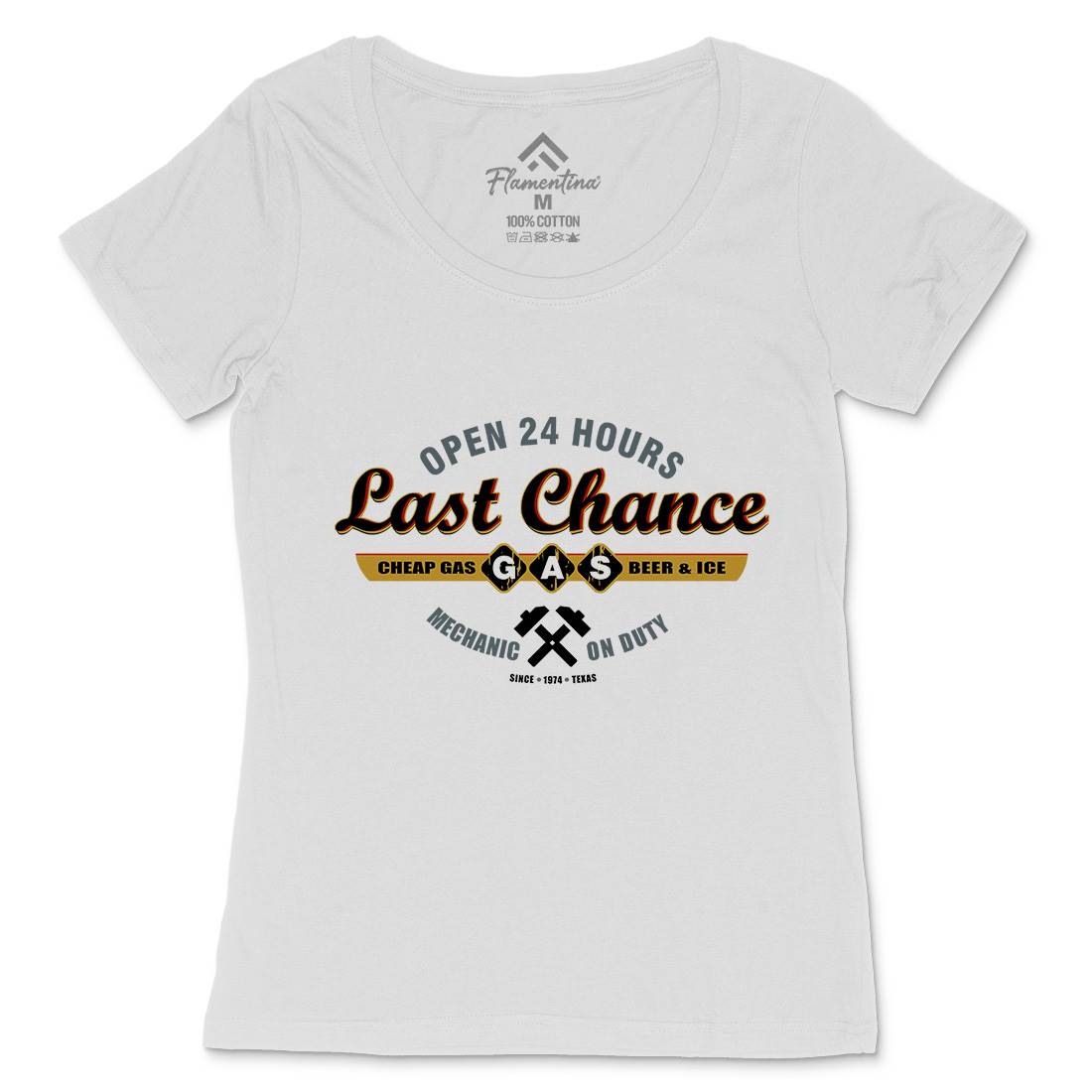 Last Chance Gasoline Womens Scoop Neck T-Shirt Horror D328