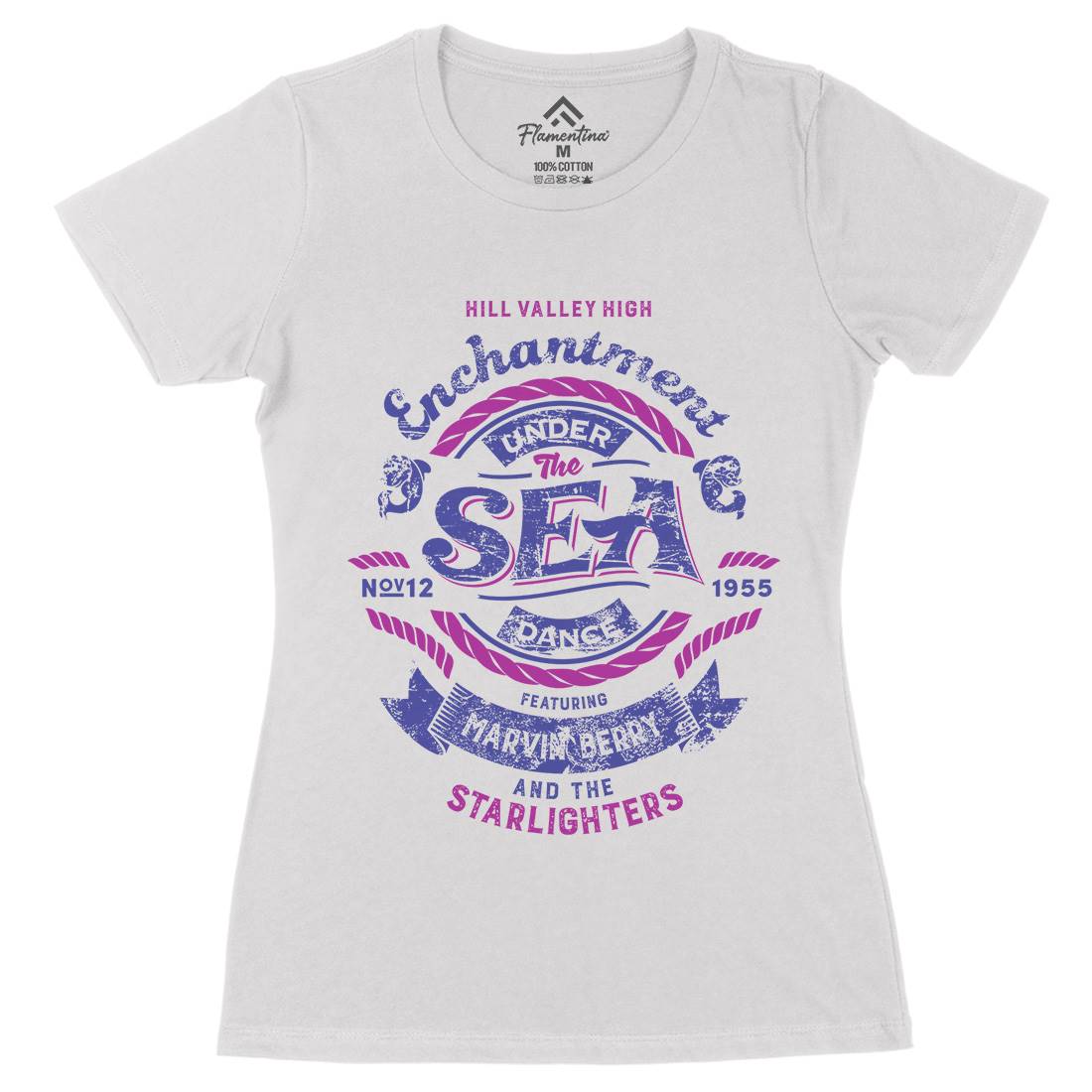 Enchantment Under The Sea Womens Organic Crew Neck T-Shirt Space D329