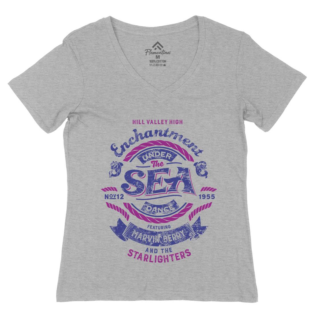 Enchantment Under The Sea Womens Organic V-Neck T-Shirt Space D329